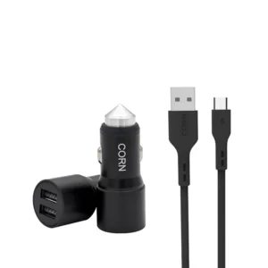 Home 5 2.4A Dual USB Metal Car Charger Set | CC003-M