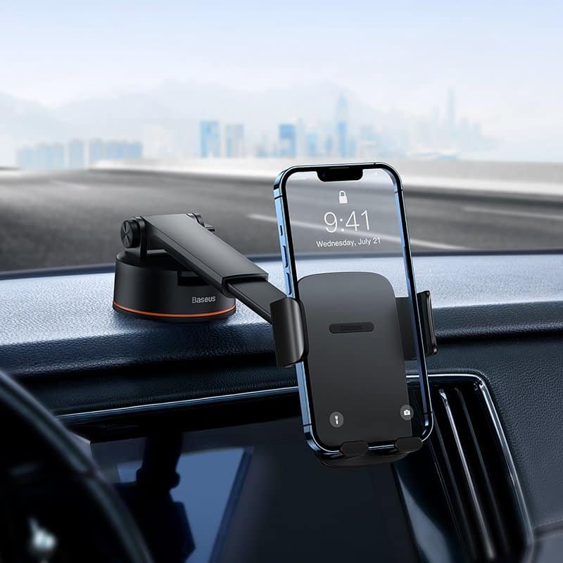 Baseus Easy Control Clamp Car Mount Holder Pro (Suction Cup Version) Black 6 Baseus Easy Control Clamp Car Mount Holder Pro (Suction Cup Version) Black - Image 6