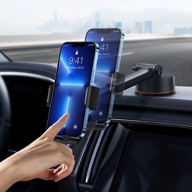 Baseus Easy Control Clamp Car Mount Holder Pro (Suction Cup Version) Black 7 Baseus Easy Control Clamp Car Mount Holder Pro (Suction Cup Version) Black - Image 7
