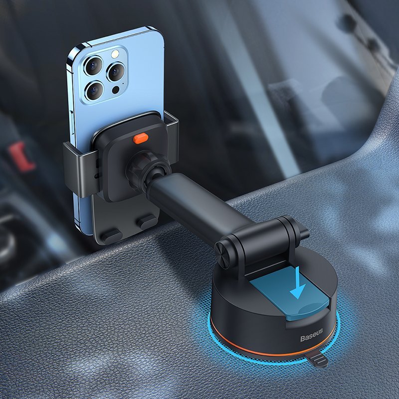 Baseus Easy Control Clamp Car Mount Holder Pro (Suction Cup Version) Black 8 Baseus Easy Control Clamp Car Mount Holder Pro (Suction Cup Version) Black - Image 8