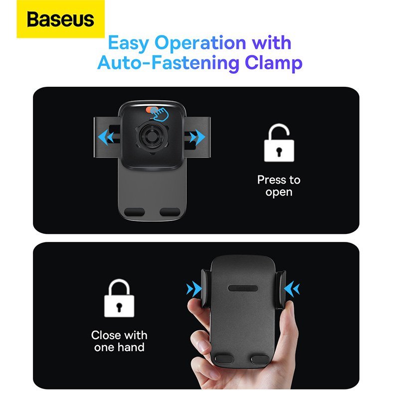 Baseus Easy Control Clamp Car Mount Holder Pro (Suction Cup Version) Black 11 Baseus Easy Control Clamp Car Mount Holder Pro (Suction Cup Version) Black - Image 11