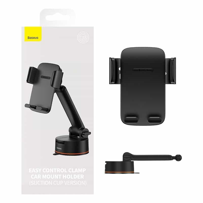 Baseus Easy Control Clamp Car Mount Holder Pro (Suction Cup Version) Black 4 Baseus Easy Control Clamp Car Mount Holder Pro (Suction Cup Version) Black - Image 4