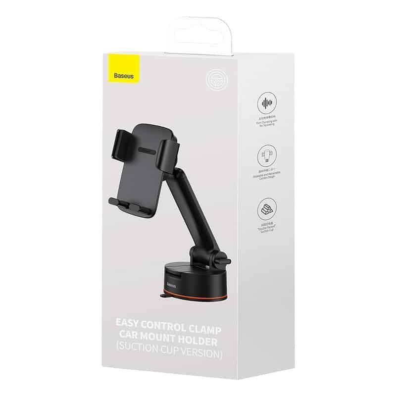 Baseus Easy Control Clamp Car Mount Holder Pro (Suction Cup Version) Black 5 Baseus Easy Control Clamp Car Mount Holder Pro (Suction Cup Version) Black - Image 5