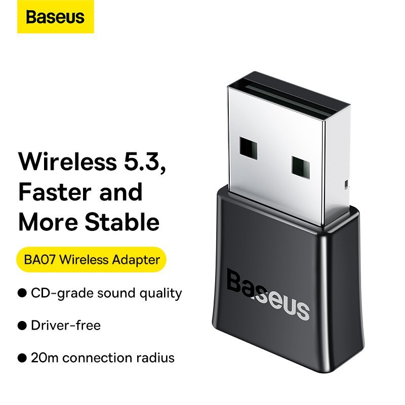 Baseus BA07 Bluetooth 5.3 Adapter Black 2 Baseus BA07 Bluetooth 5.3 Adapter Black - Image 2