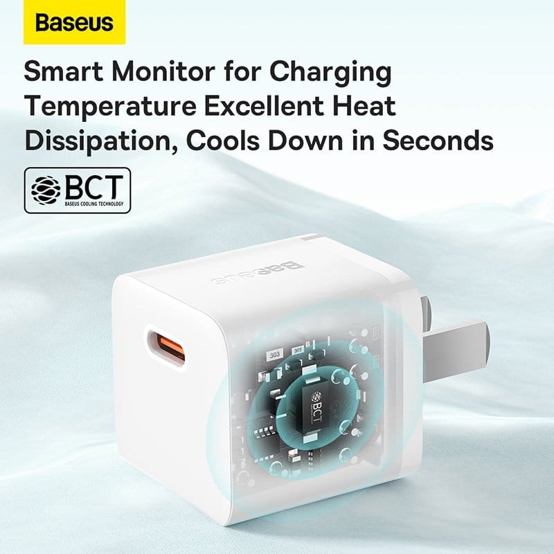 Baseus GaN5 Fast Charger 1C 20W CN Set (Mini) White(With Superior Series Fast Charging Data Cable Type-C to iP PD 20W 1m White)) 7 Baseus GaN5 Fast Charger 1C 20W CN Set (Mini) White(With Superior Series Fast Charging Data Cable Type-C to iP PD 20W 1m White)) - Image 7