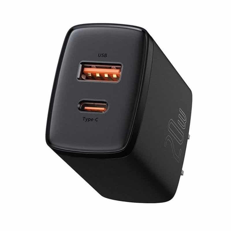 Baseus Compact Quick Charger U+C 20W CN 2 Pin Black 1 Baseus Compact Quick Charger U+C 20W CN 2 Pin Black