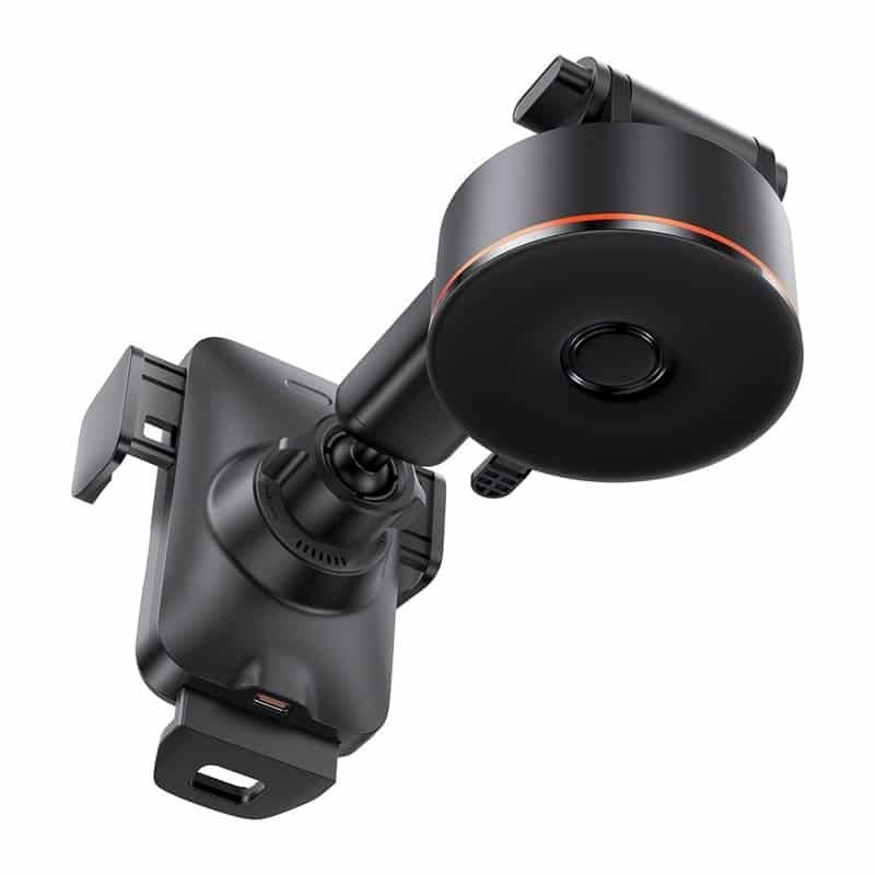 Baseus Wisdom Auto Alignment Car Mount Wireless Charger(QI 15W)(Suction base)Black 4 Baseus Wisdom Auto Alignment Car Mount Wireless Charger(QI 15W)(Suction base)Black - Image 4