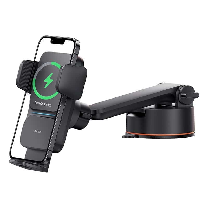 Baseus Wisdom Auto Alignment Car Mount Wireless Charger(QI 15W)(Suction base)Black 1 Baseus Wisdom Auto Alignment Car Mount Wireless Charger(QI 15W)(Suction base)Black