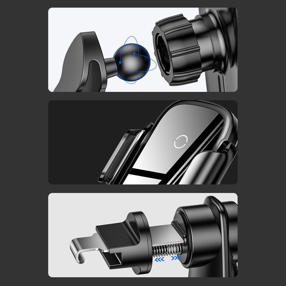 Baseus Light Electric Holder Wireless Charger(15W)(Qi)Black 3 Baseus Light Electric Holder Wireless Charger(15W)(Qi)Black - Image 3
