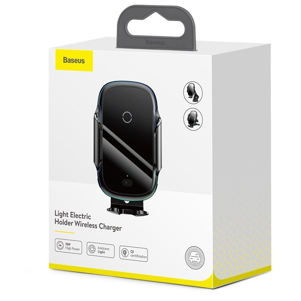 Baseus Light Electric Holder Wireless Charger(15W)(Qi)Black 4 Baseus Light Electric Holder Wireless Charger(15W)(Qi)Black - Image 4
