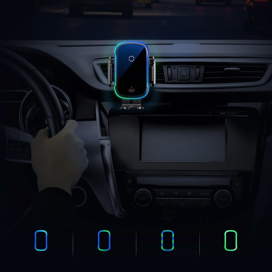 Baseus Light Electric Holder Wireless Charger(15W)(Qi)Black 5 Baseus Light Electric Holder Wireless Charger(15W)(Qi)Black - Image 5